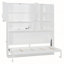 Lit escamotable mural simple avec armoire supérieure, tablettes, lit pliable peu encombrant avec lumière et USB-1484674950