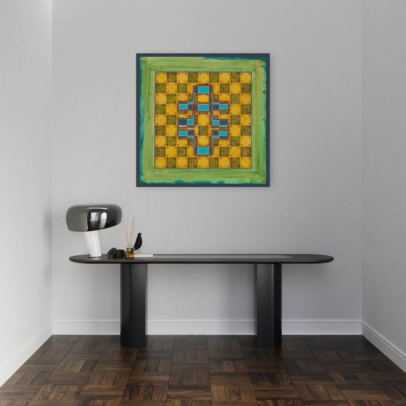 Abstract Checkerboard Design Abstract Contemporary Winter Wall Art Print 1 Piece Wrapped Canvas Wall Art