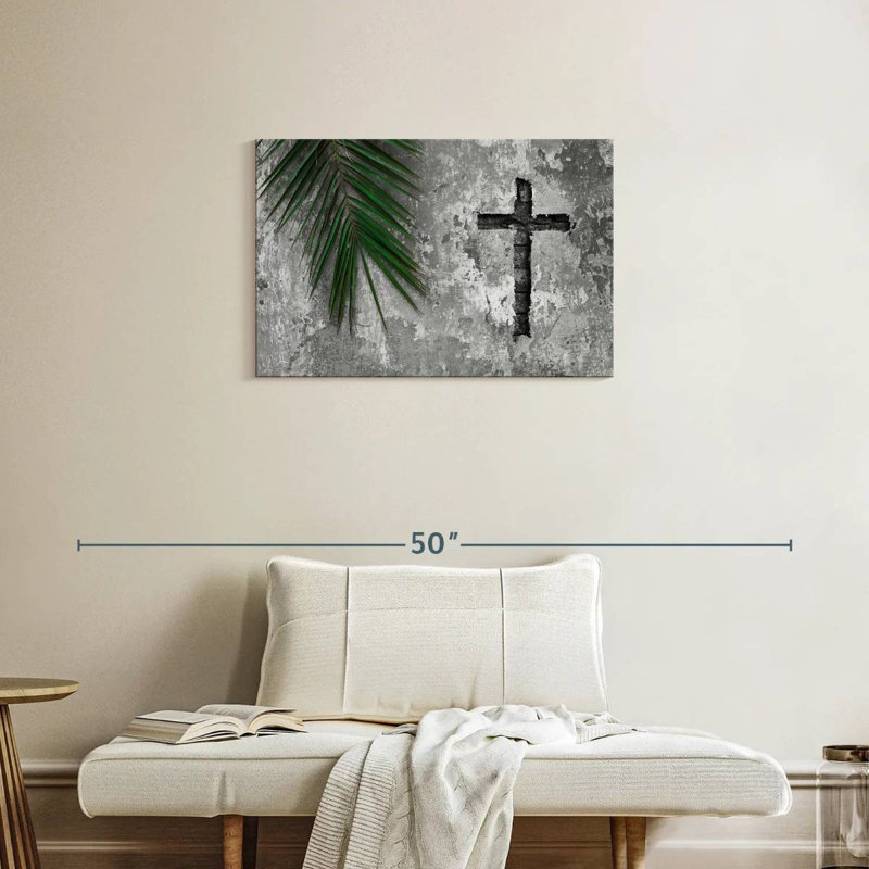 Adella Grunge Cross, 20" H x 30" W