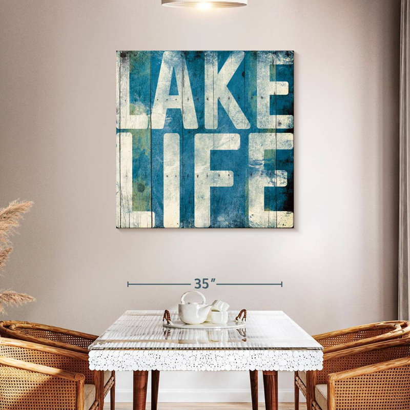 Bleu clair Tergel Lake Life, H 39 po x l 39 po