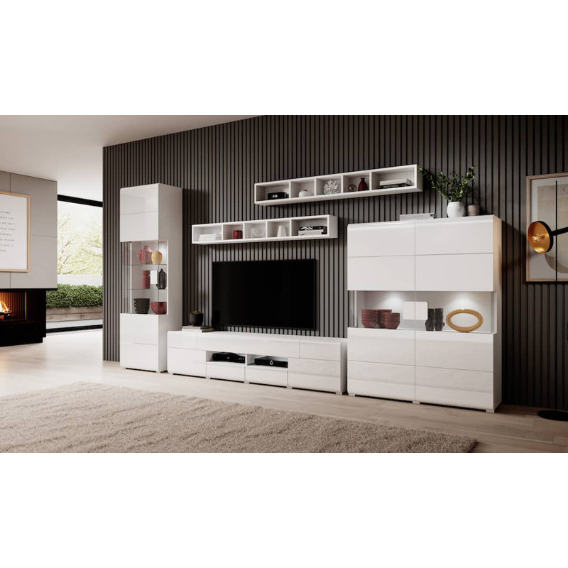 Toledo Unfinished TV Stand for TVs up to 75", White