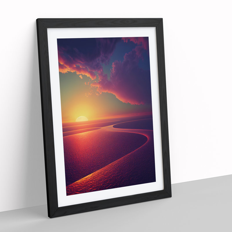 Irresistible Sunset - Single Picture Frame Print, Black, 64cm H x 46cm W x 2cm D