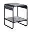 Table d'appoint élégante noire et grise avec structure moderne et options de rangement grises pour divers objets-470612745-470612751