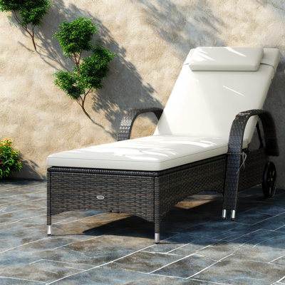 Méridiennes de patio réglables, chaise de piscine moderne en acier rotin Pe