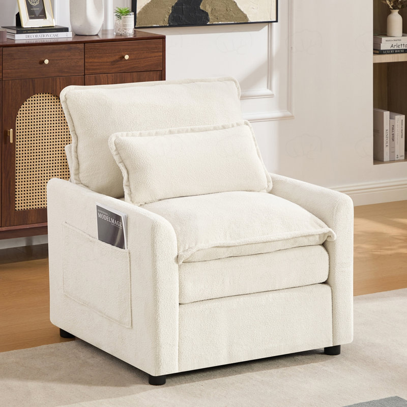 Fauteuil d'appoint 31,9 po Modern, Beige