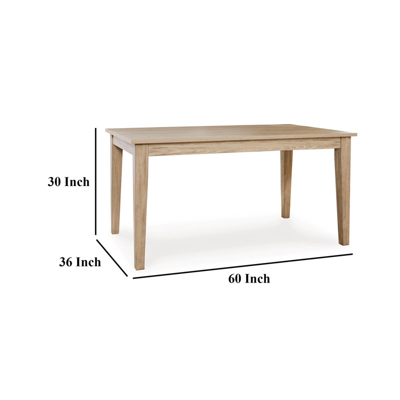 Gleanville Light Brown Rectangular Wood Dining Table for Six