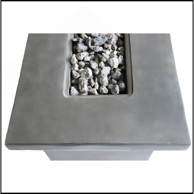 24'' H Concrete Propane/Natural Gas Outdoor Fire Pit Table, Gray