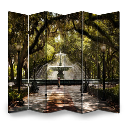 Paravent mural 6 panneaux séparateur de fontaine Royal Forsyth Park Savannah Georgia