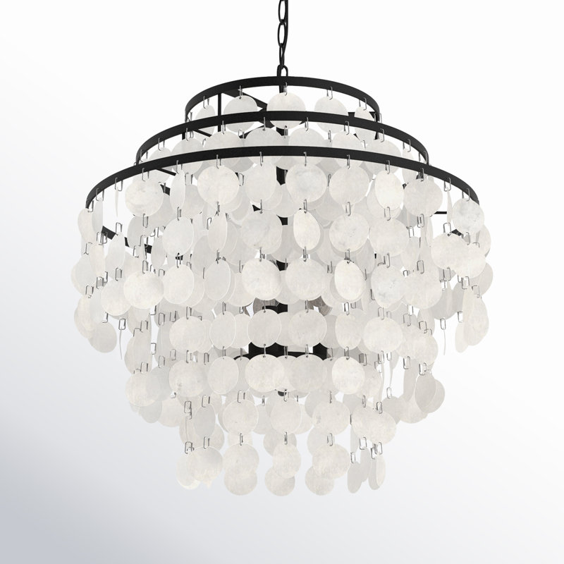 Brielle Capiz Shell 4 Light Bronze Chandelier