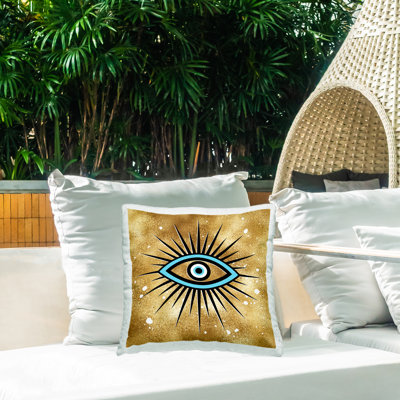 Coussin d'extérieur imprimé Stupell Industries Glam Evil Eye par Martina Pavlova