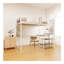 Lit mezzanine simple en métal blanc avec chambre à coucher et dortoir, avec station de charge intégrée et éclairage DEL