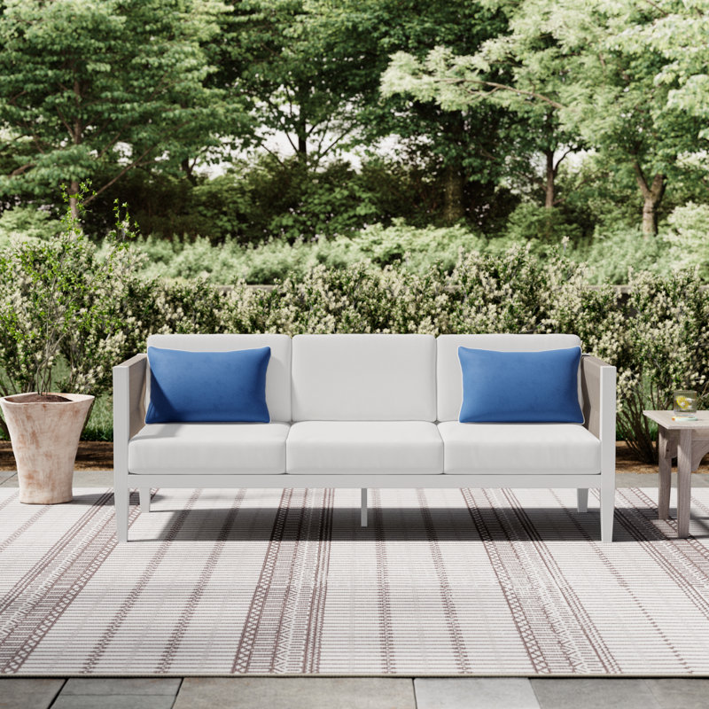 Lilah White Aluminum 3 Seater Sofa