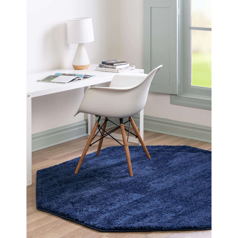 Tapis saphir à rayures Clincy, Carré 5 pi