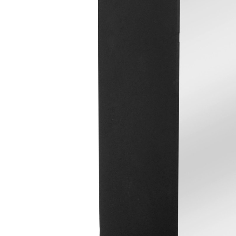 Rashawn Glass,Metal,Stainless Steel Flat Wall Mirror, 29.92" x 19.69", Black