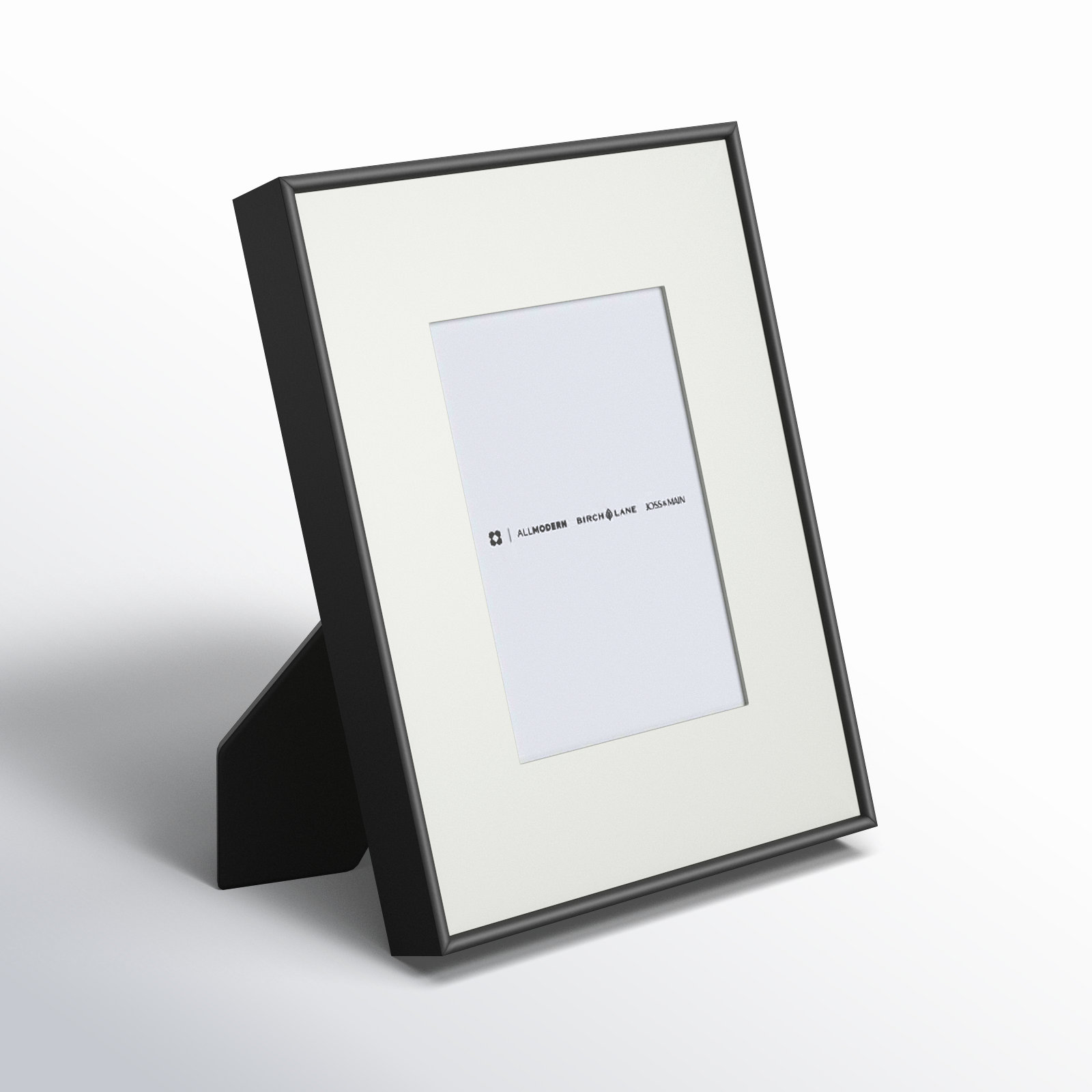 Feronia Metal Picture Frame with Mat, 4" x 6", Black