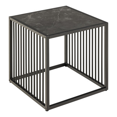 Chaithra Glass Top Frame Square Side Table