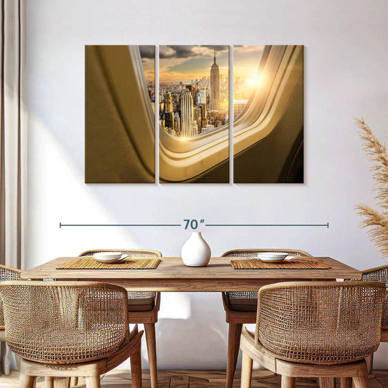 Sireci NYC Plane Window View, 36" H x 57" W