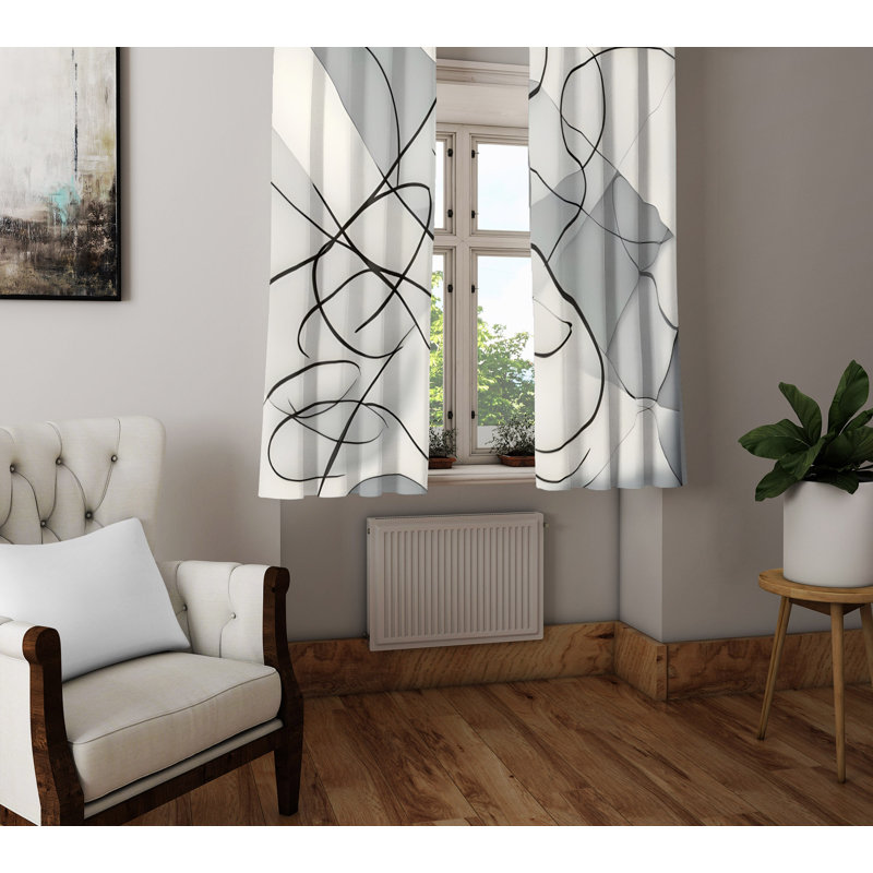 Dianeli Semi Sheer Curtain Pair, 20" W x 61" L