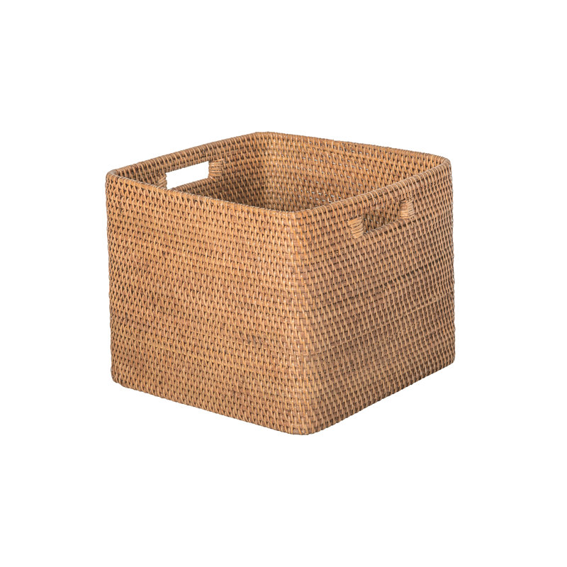 Panier en rotin Bavan, Brun miel