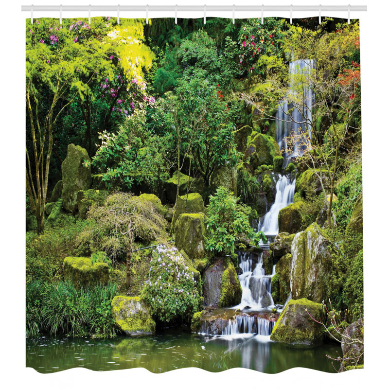 Ensemble de rideau de douche et de crochets de jardin, H 70 po x l 69 po