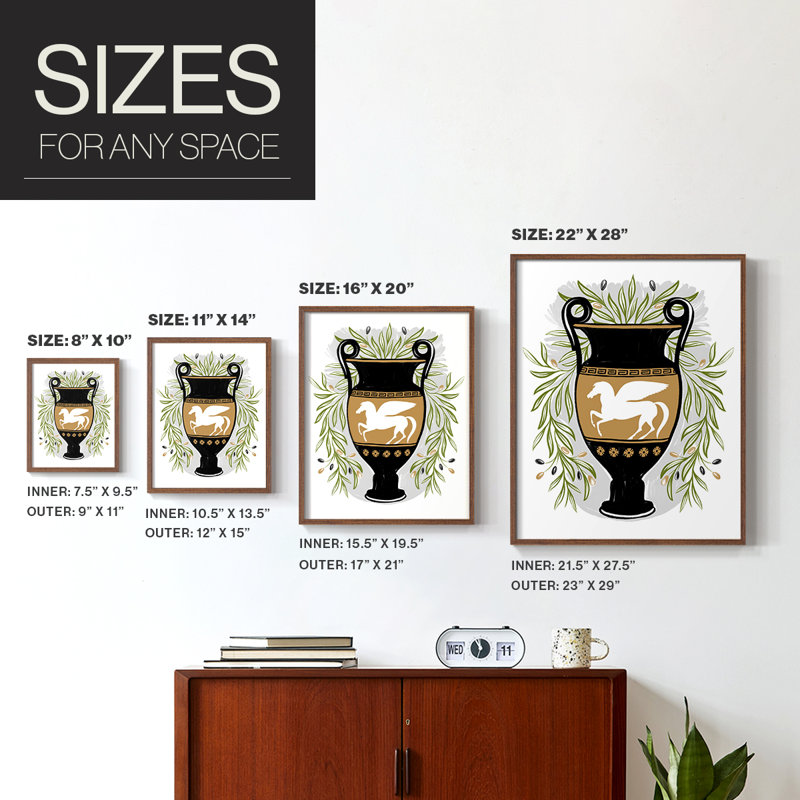 Vases grecs III - reproduction encadrée de qualité supérieure - prêt à être accroché - aucun clou requis - aucun clou requis