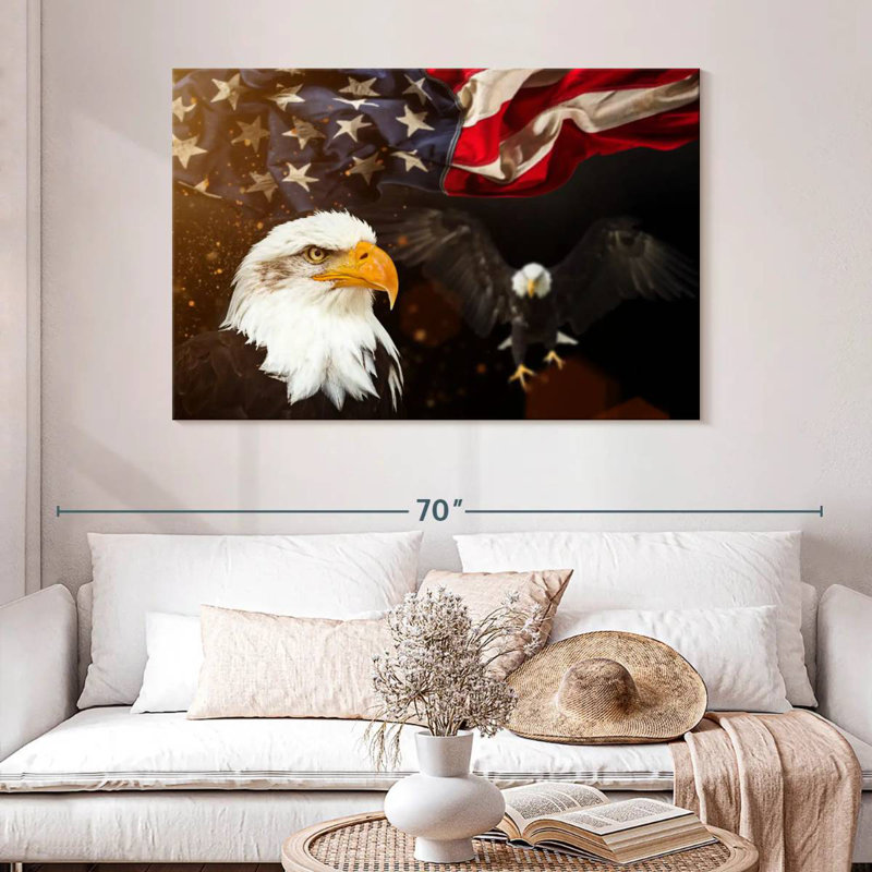 Brampt Fierce Eagle American Flag, 8'' H x 12'' W