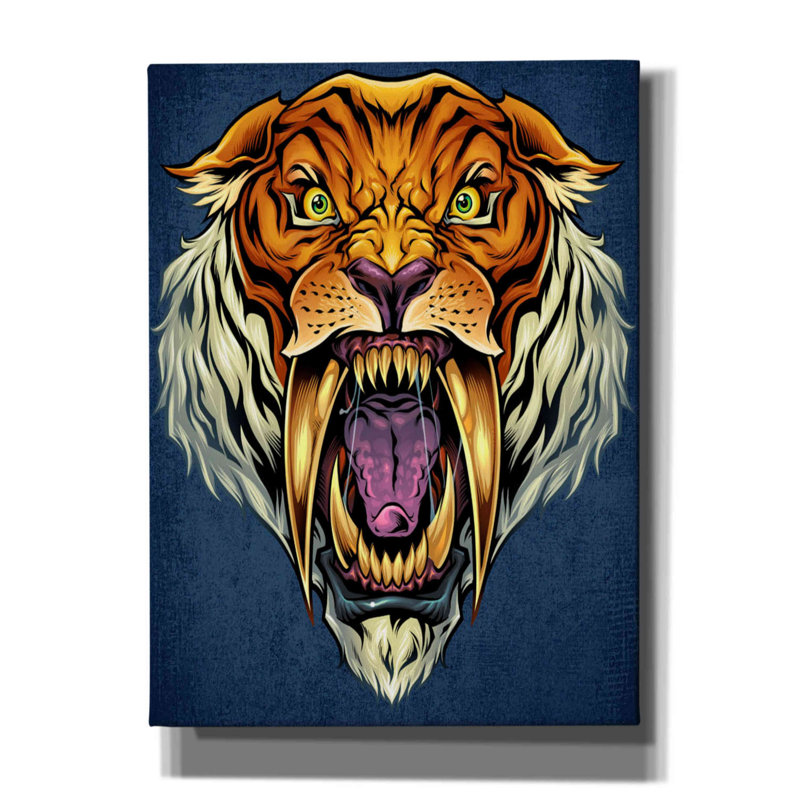 Mascotte de tigre de Dayert, H 54 po x l 40 po x P 1,5 po