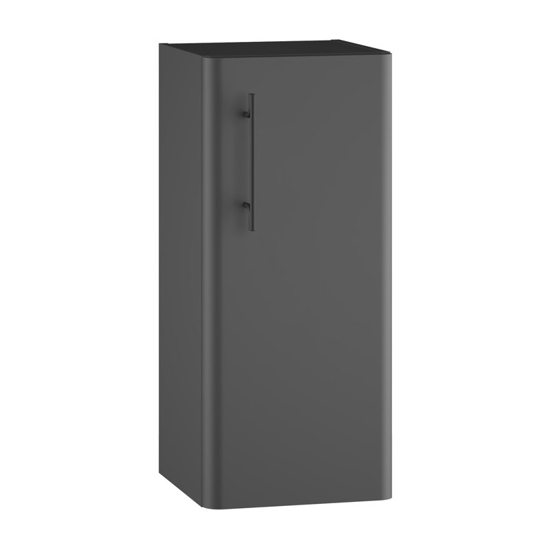Ashauria Bathroom Cabinet, Right, Onyx Grey Suedette Matt/Black