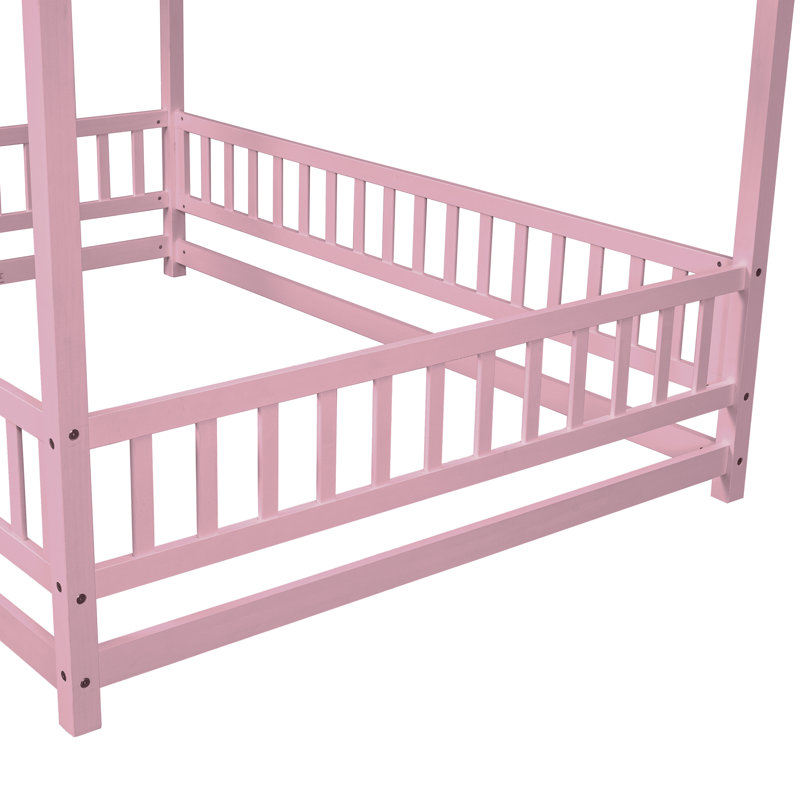 McElhattan Canopy Bed Kids Bed , Full, Pink