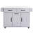 Grey Kitchen Island With Trash Storage, Drop Leaf, Spice Rack, Towel Holder, Adjustable Shelves, Dependable Lockable , Bin, Shelf,-1742630954