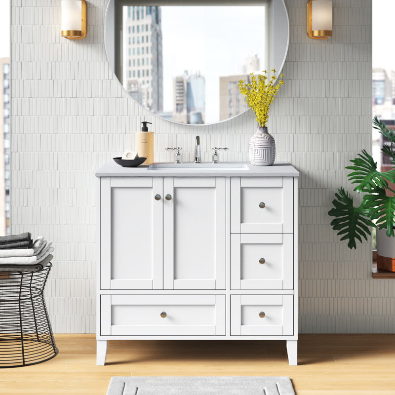 Ensemble de meuble-lavabo simple 36 po Selma, Blanc