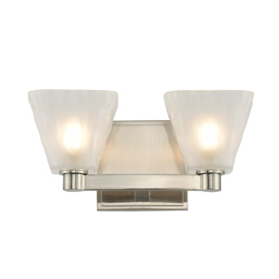 Weston 2 LT Glazed Nickel Bath Wall Sconce Kalco