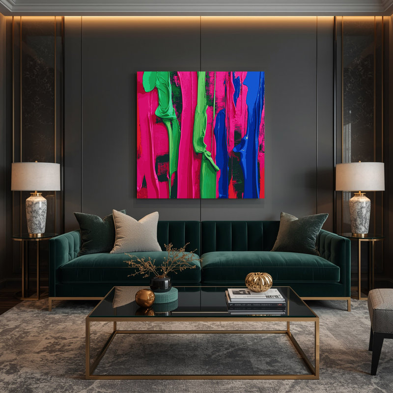 Art abstrait sur toile abstrait 55, H 12 po x l 12 po