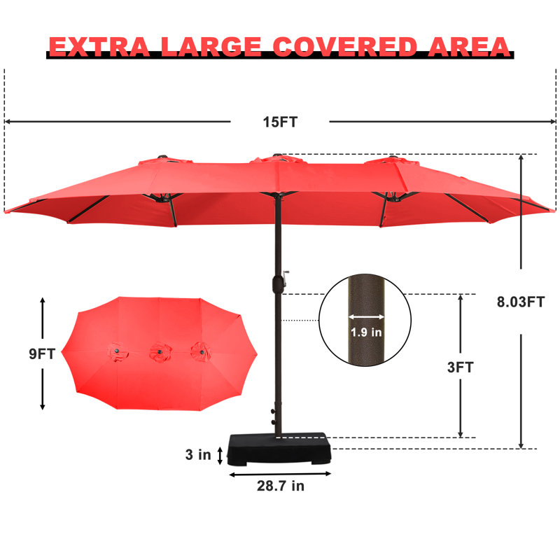 457.2cm Parasol, Red