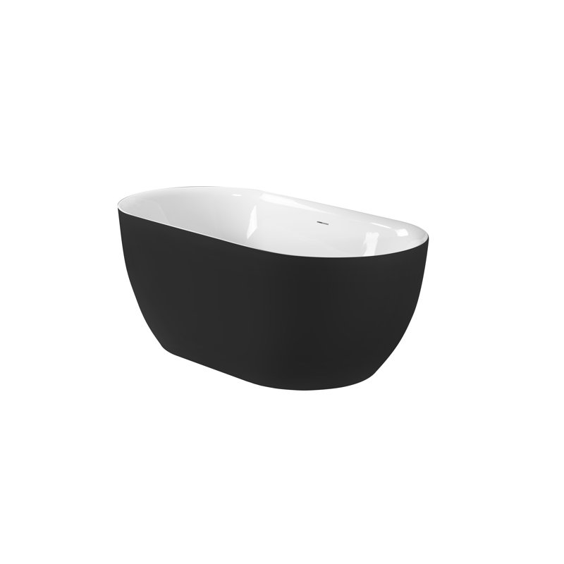 Malone 67 In. Freestanding Bathtub In Matte Black Finish, Matte Black