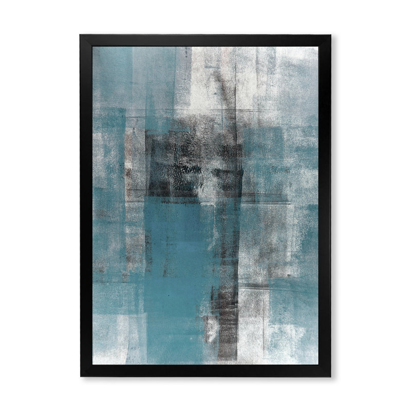 Sarcelle et noir abstrait, reproduction d'art sur toile