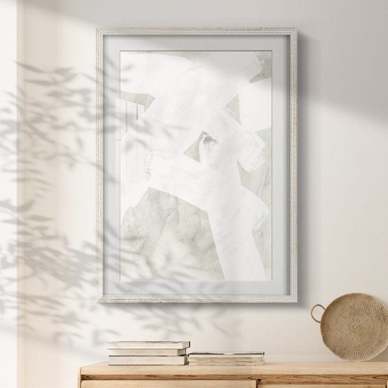 Stone Brush I -Framed Print, 28.5" H x 20.5" W, White