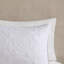 Couvre-lit double / grand en blanc - 3 pièces, réversible, microfibre douce, 2 taies décoratives, rembourrage, lavable à la machine-117361731-117361734