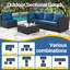  𝗣𝗿𝗲- 𝗮𝘀𝘀𝗲𝗺𝗯𝗹𝗲𝗱 𝗖𝗵𝗮𝗶𝗿𝘀, Canapé modulaire d'extérieur en rotin pour 4 personnes avec conversation et coussins épais-126347185-119015993-113773936