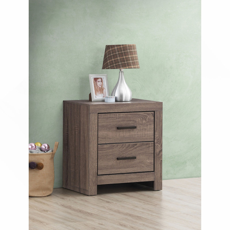 Table de chevet 2 tiroirs Oak