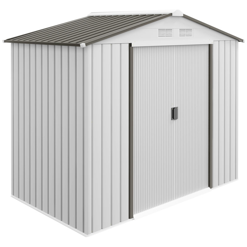 Remises de jardin spacieuses en acier, design moderne blanc pour le rangement à la maison