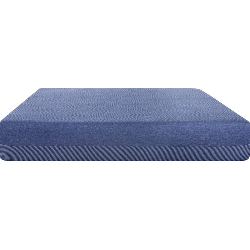 Matelas double en mousse 12 "avec mémoire D2.5, enroulé et bleu - gris