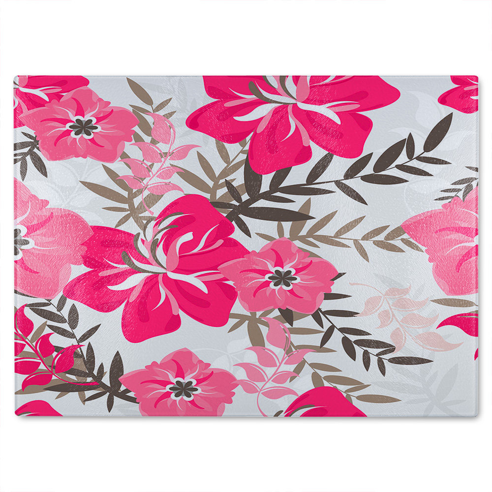 Floral Glass Chopping Board