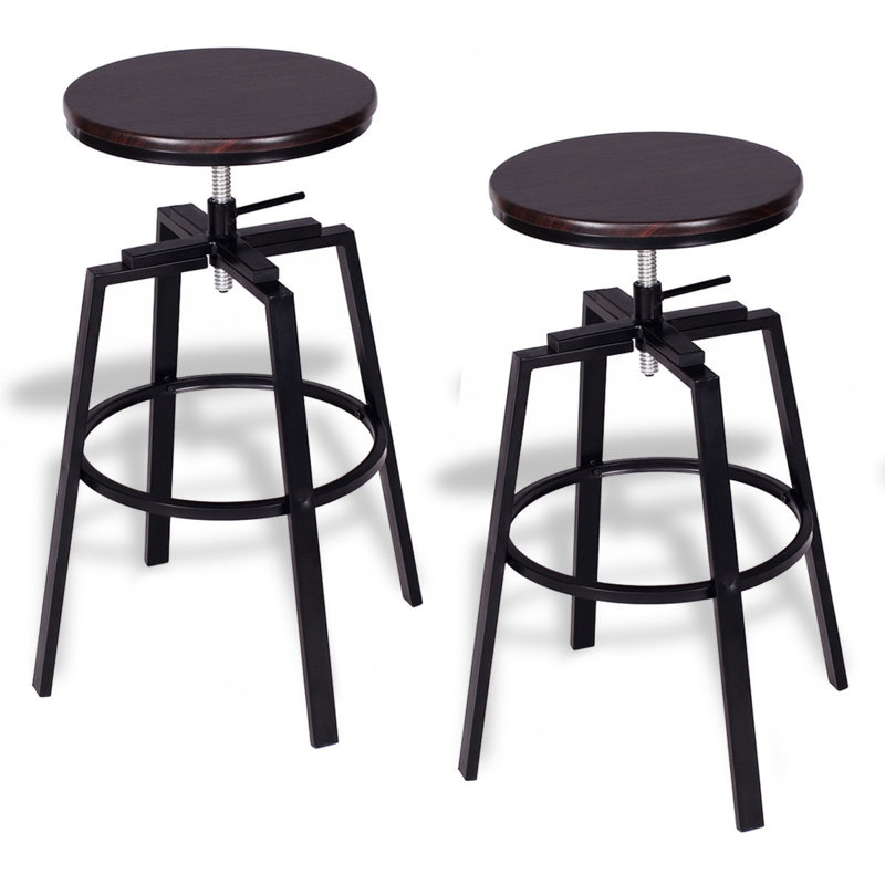 Reina Swivel Adjustable Height Counter Stool with Metal Frame