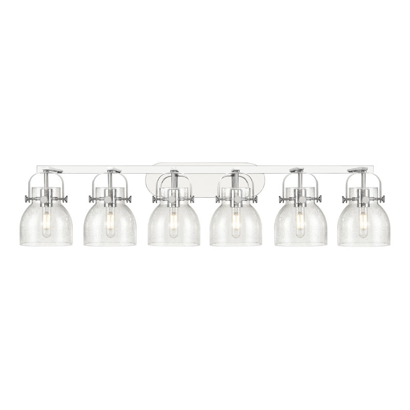 Éclairage pour meuble-lavabo mural 6 po Skycrest, Bullé, Chrome poli, Six lumières