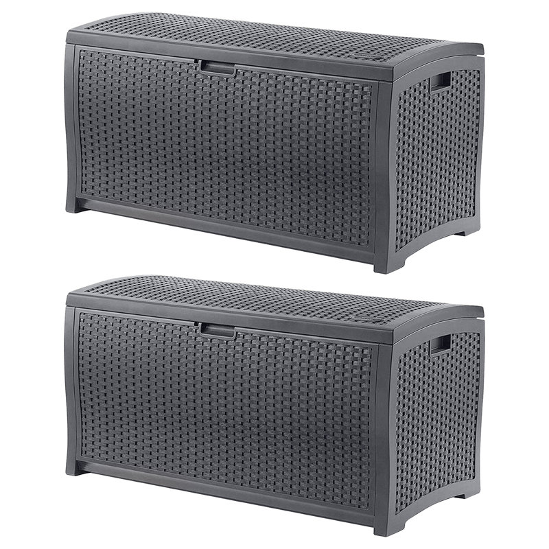 Suncast 21.5'' W 73 Gallons Water Resistant Plastic Lockable Deck Box in Black