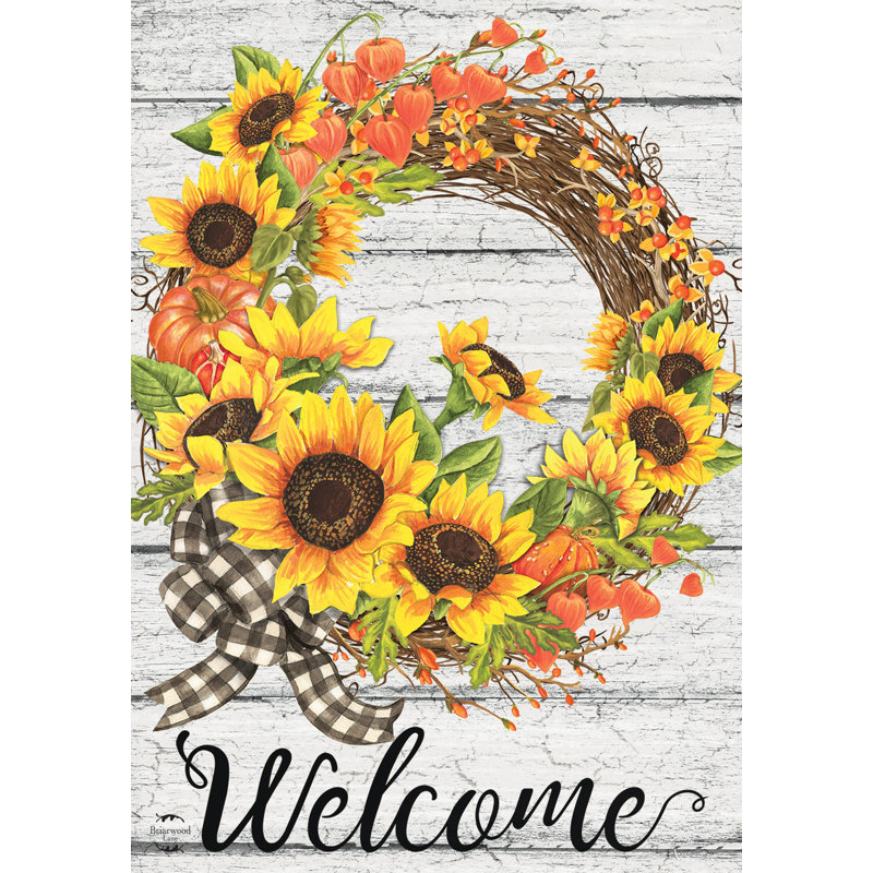 Drapeau de jardin tournesol couronne de tournesol