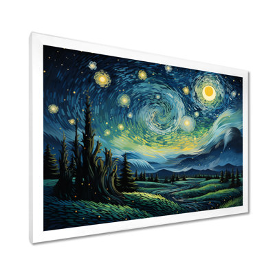 Reproduction d'art sur toile, "The Swaying Cypress Pointillism IV - Van Gogh"