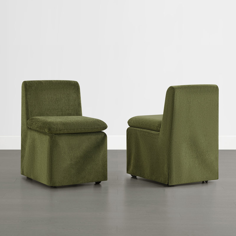 19.7cm H Polyester Upholstered Side Chair, Green