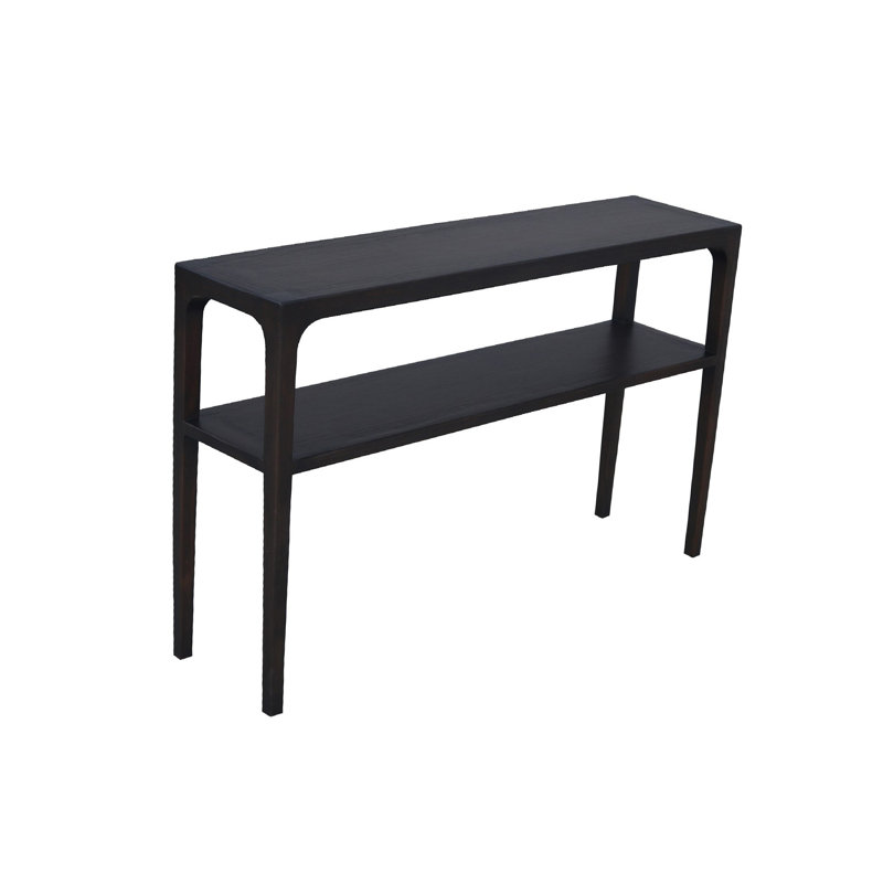 Geni Sofa Console Table, 48 Inch Top W Shelf, Parsons Style Java Gray